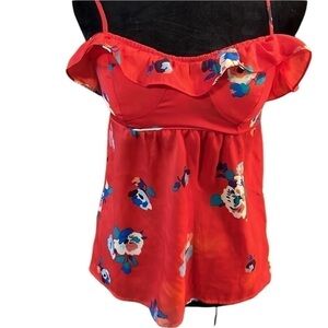 American eagle outfitters floral tank red discounted